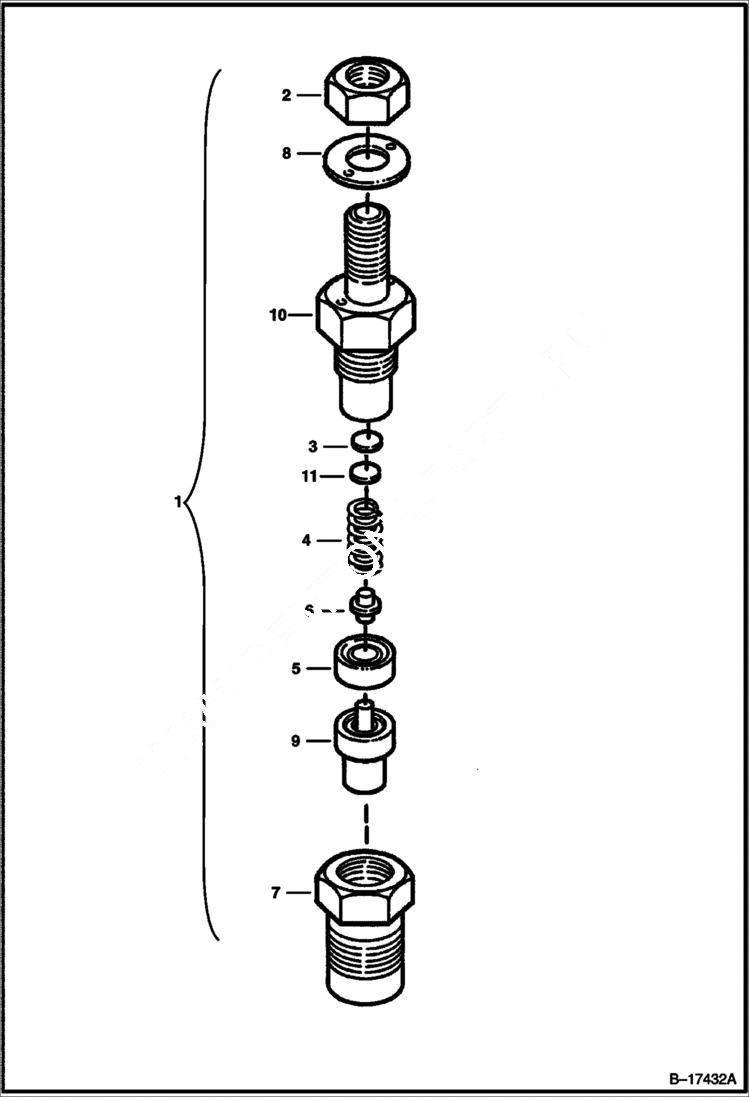 Схема запчастей Bobcat 500s - NOZZLE HOLDER Kubota D1105 Tier II - S/N 5280, 5281, 5391 & 5394 (1st 4 Digits) POWER UNIT