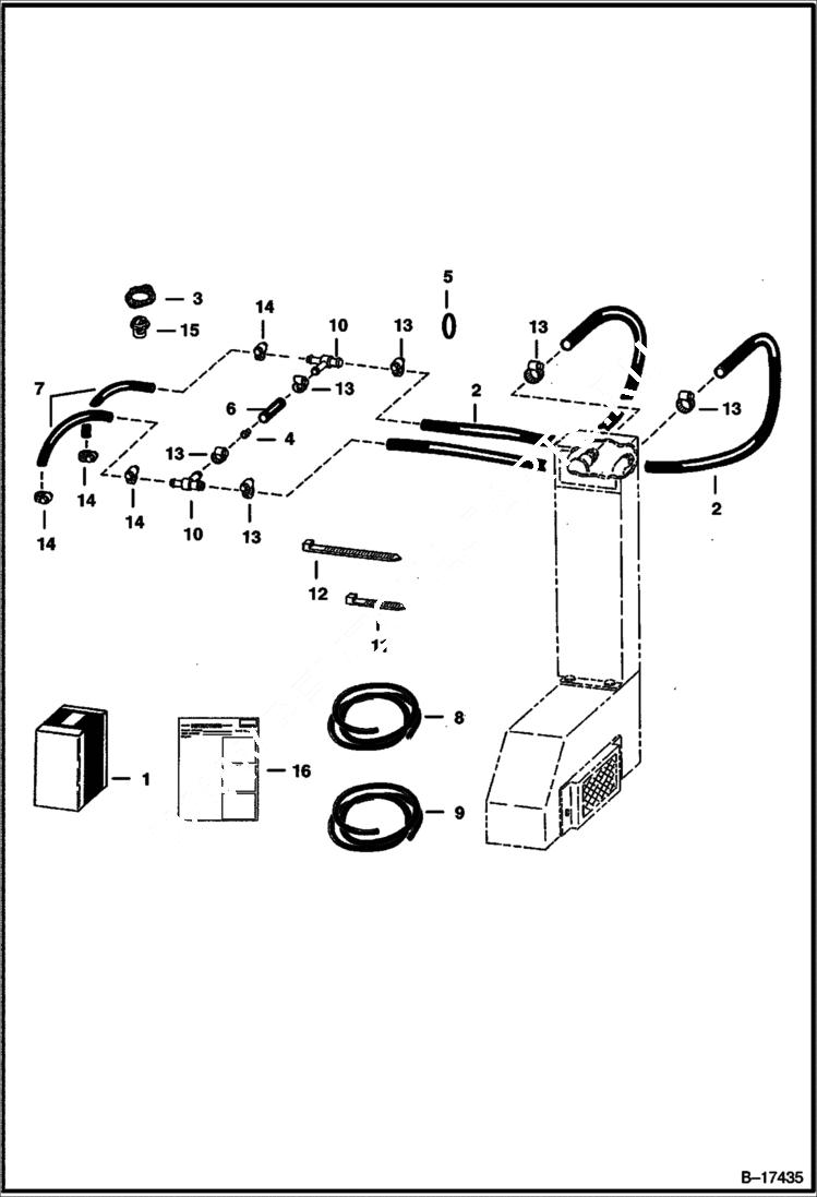 Схема запчастей Bobcat 500s - HEATER PLUMBING KIT (Fresh Air) ACCESSORIES & OPTIONS