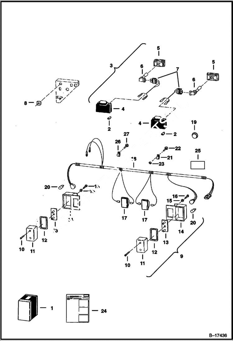 Схема запчастей Bobcat 500s - LIGHT KIT (Front & Rear) ACCESSORIES & OPTIONS