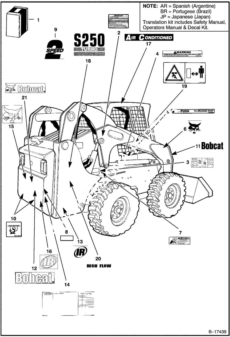 Схема запчастей Bobcat S-Series - DECALS ACCESSORIES & OPTIONS