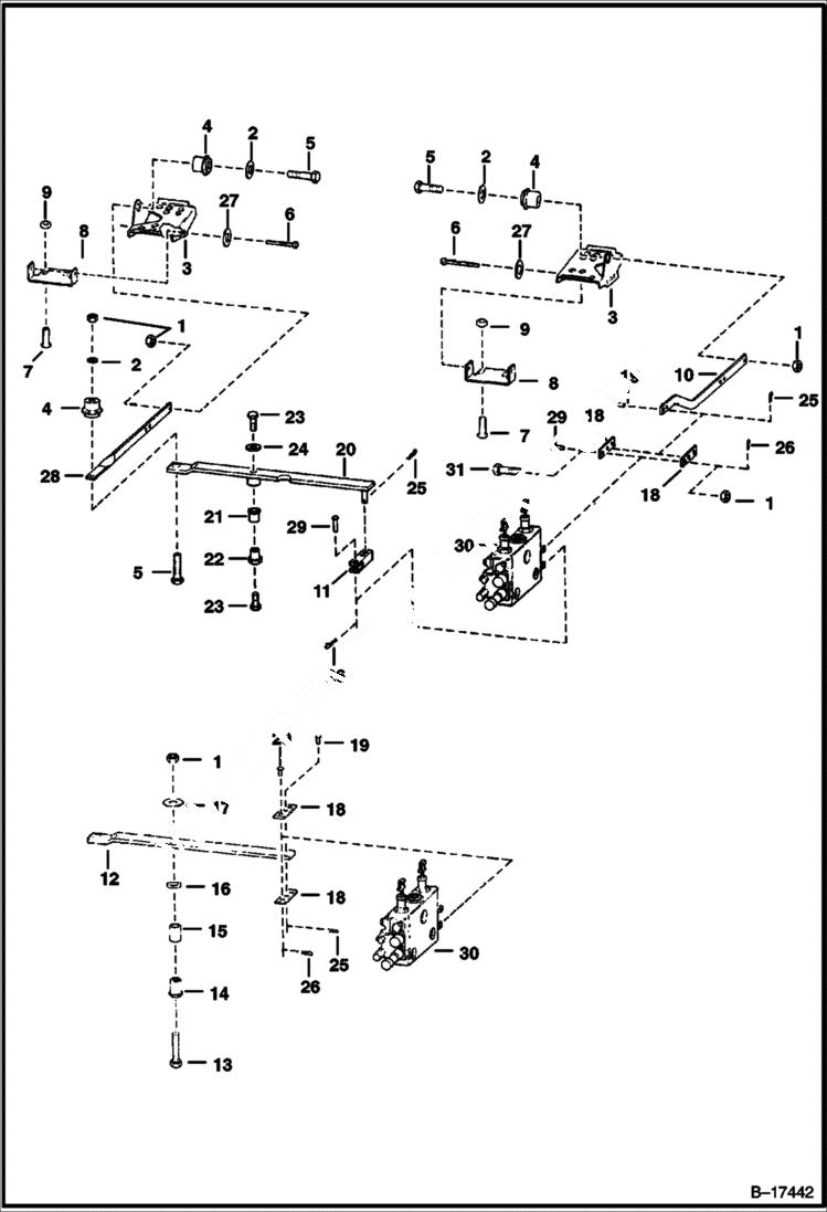 Схема запчастей Bobcat 700s - CONTROL PEDALS HYDRAULIC SYSTEM