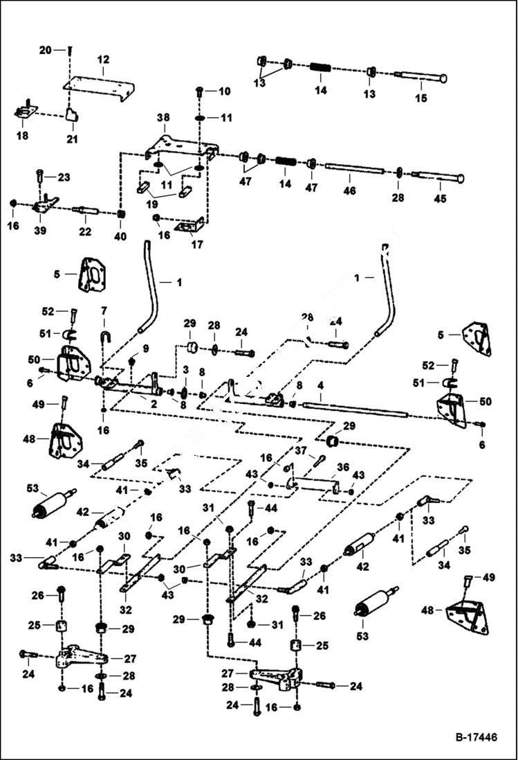 Схема запчастей Bobcat 700s - HAND CONTROLS HYDROSTATIC SYSTEM