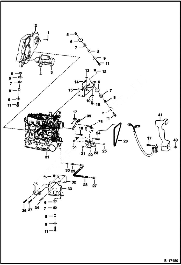 Схема запчастей Bobcat 700s - ENGINE & ATTACHING PARTS (Engine Mounts) POWER UNIT