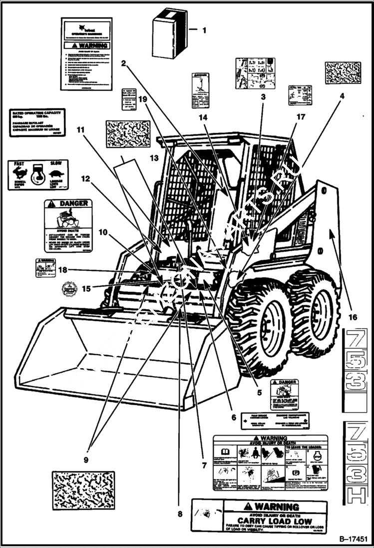 Схема запчастей Bobcat 700s - DECALS ACCESSORIES & OPTIONS