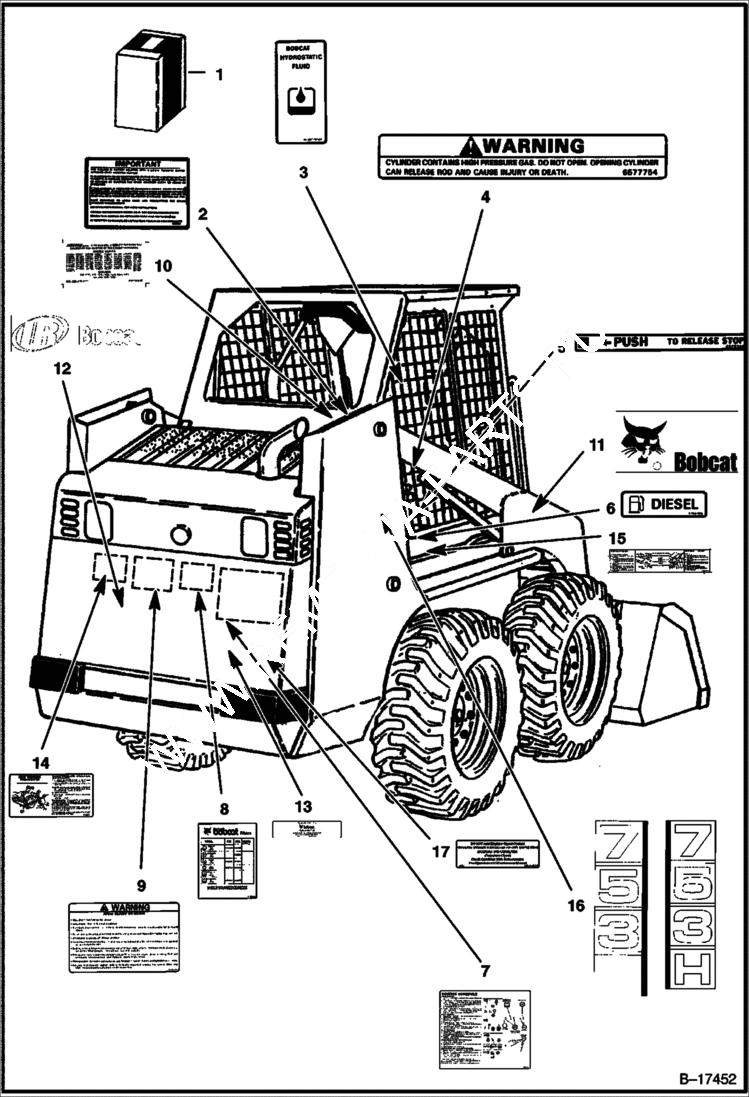 Схема запчастей Bobcat 700s - DECALS ACCESSORIES & OPTIONS