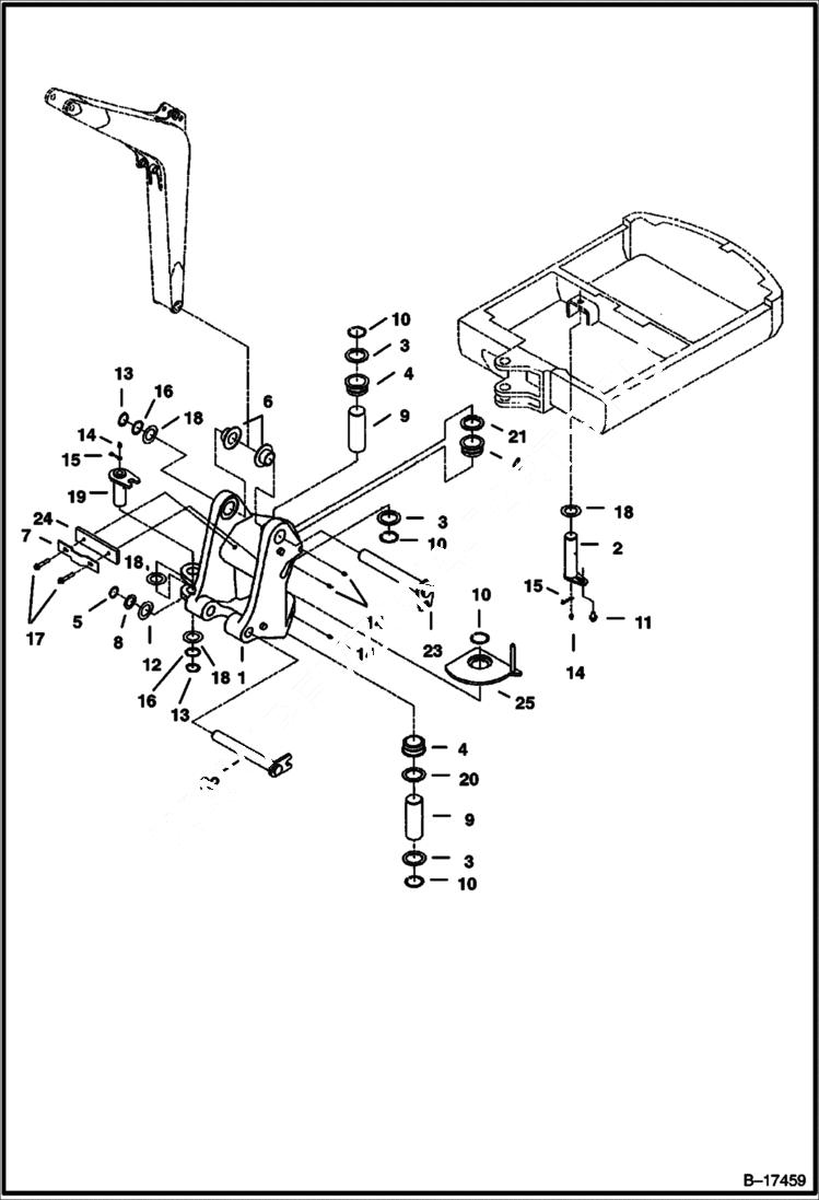 Схема запчастей Bobcat 334 - SWING BRACKET WORK EQUIPMENT