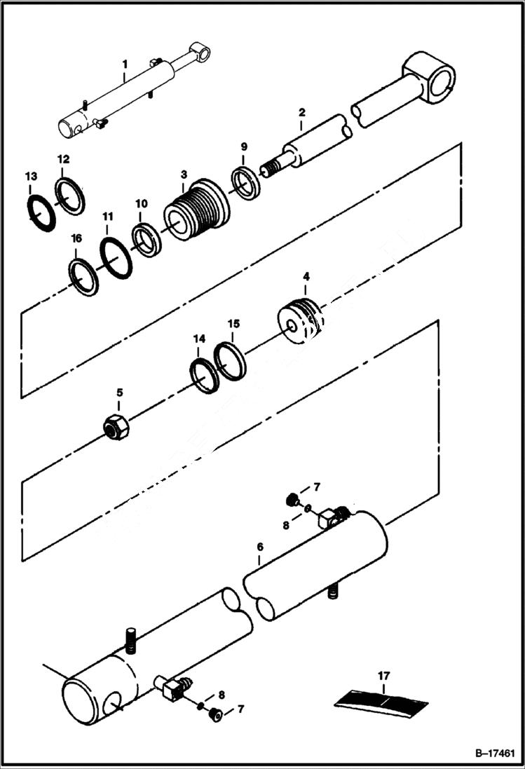 Схема запчастей Bobcat 331 - BLADE CYLINDER HYDRAULIC SYSTEM