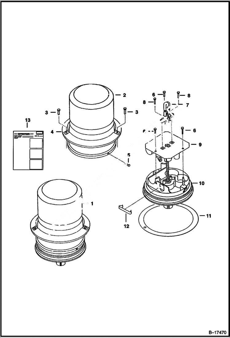 Схема запчастей Bobcat 800s - STROBE LIGHT KIT (Amber) ACCESSORIES & OPTIONS