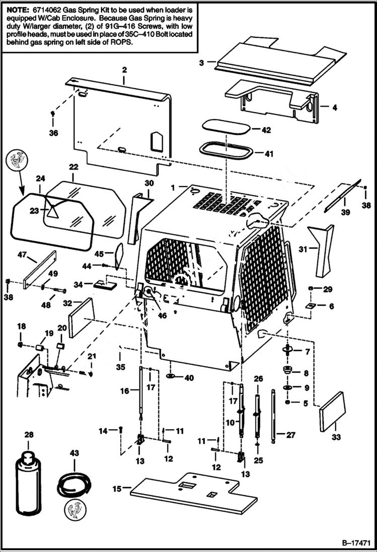 Схема запчастей Bobcat 700s - OPERATOR CAB MAIN FRAME