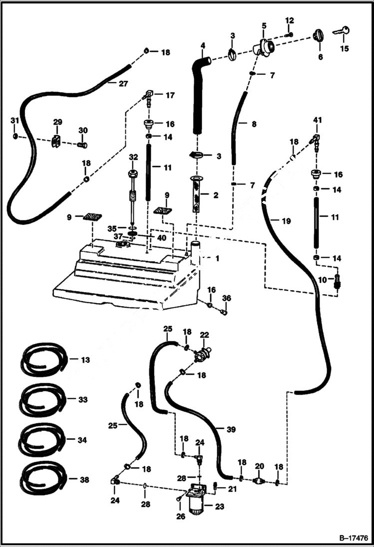 Схема запчастей Bobcat 700s - FUEL SYSTEM MAIN FRAME