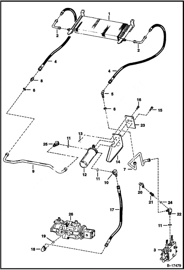 Схема запчастей Bobcat 700s - HYDROSTATIC CIRCUITRY (S/N 5086 19227 & Above) HYDROSTATIC SYSTEM