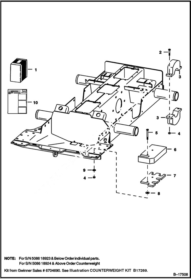 Схема запчастей Bobcat 700s - COUNTERWEIGHT KIT (1350 lb.) ACCESSORIES & OPTIONS