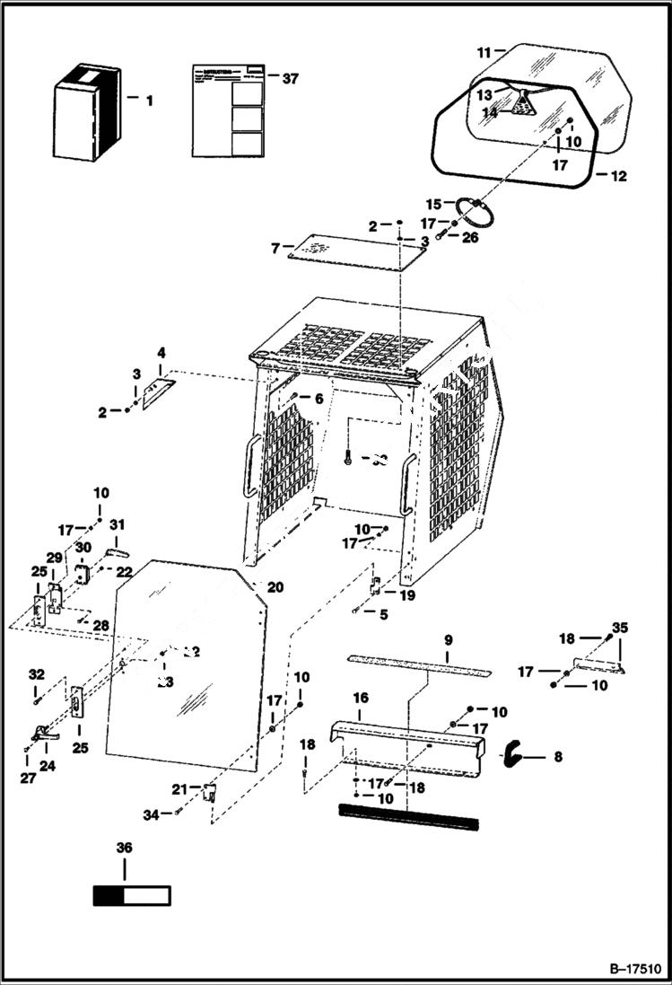 Схема запчастей Bobcat 400s - CAB ENCLOSURE (Special Applications) (S/N 5200 11710 & Below, 5199 11424 & Below) ACCESSORIES & OPTIONS