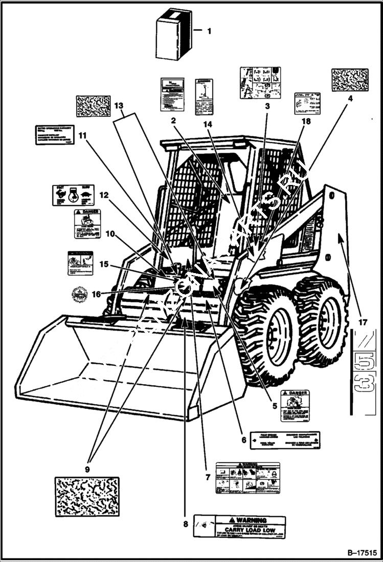 Схема запчастей Bobcat 700s - DECALS ACCESSORIES & OPTIONS