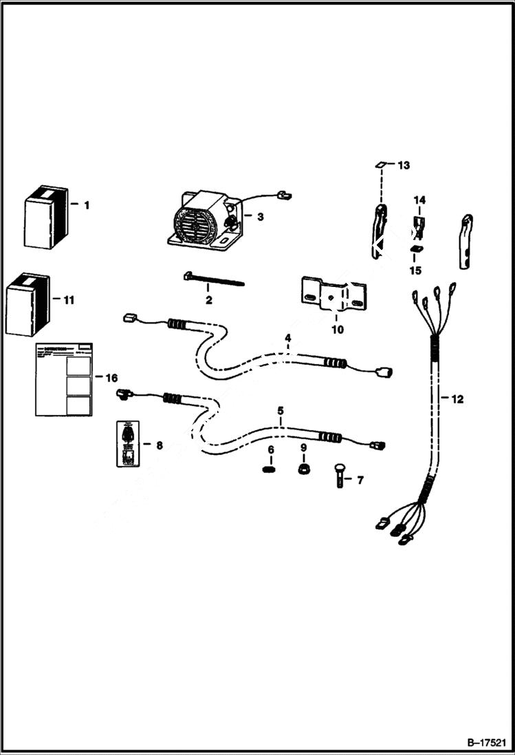 Схема запчастей Bobcat 700s - HORN & ELECTRICAL CONTROLS KIT ACCESSORIES & OPTIONS