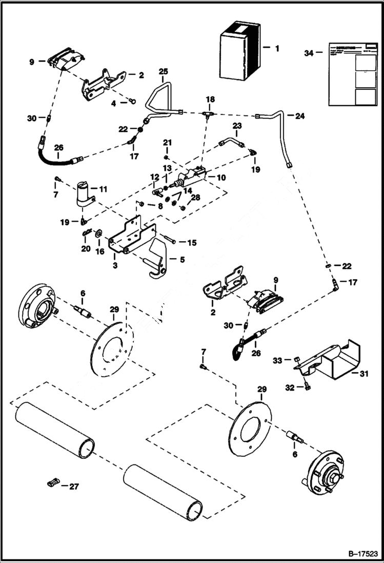 Схема запчастей Bobcat 400s - EUROPEAN ACCESSORIES (Caliper Brake Kit) ACCESSORIES & OPTIONS