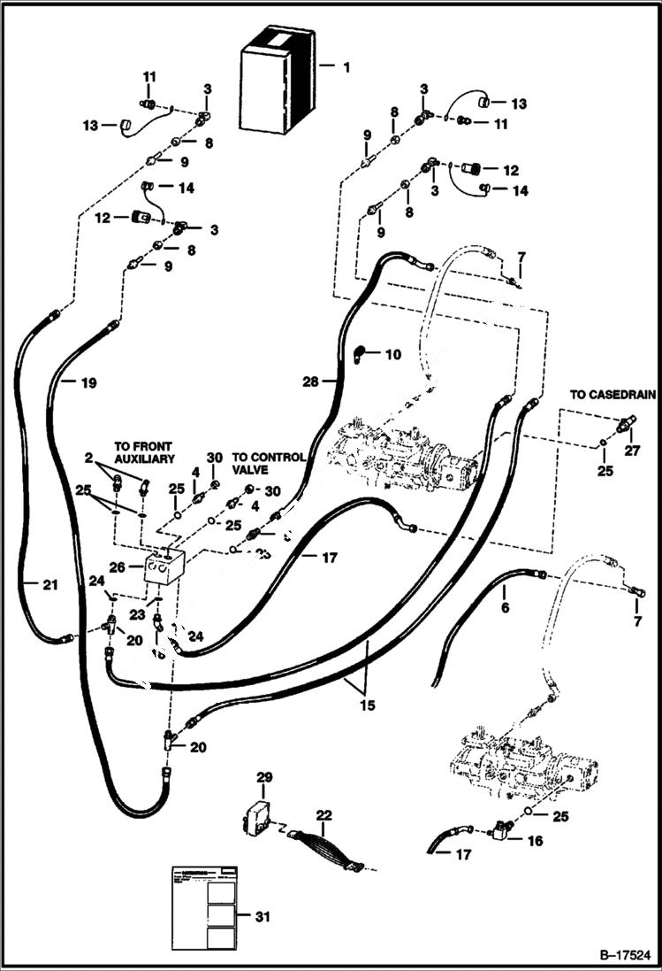 Схема запчастей Bobcat 700s - REAR AUXILIARY (S/N 5086 13488 & Above) ACCESSORIES & OPTIONS