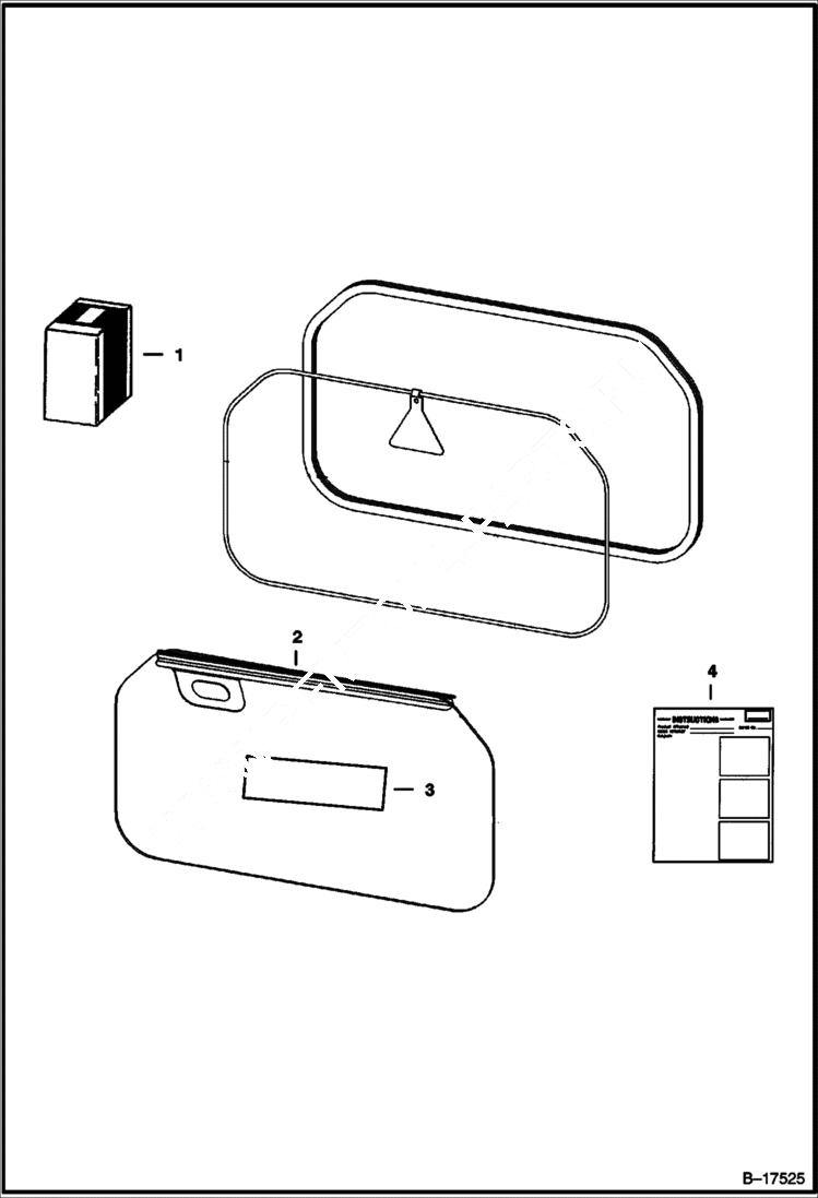 Схема запчастей Bobcat 400s - EXTERNAL WINDOW REMOVAL KIT ACCESSORIES & OPTIONS