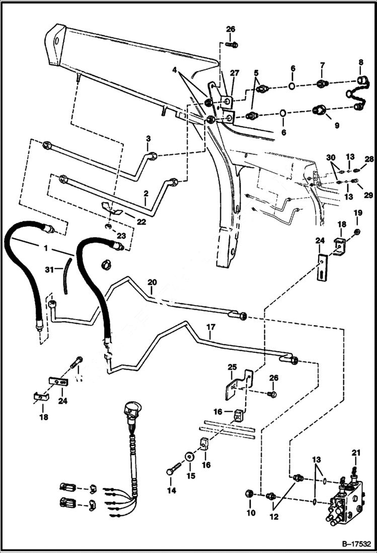 Схема запчастей Bobcat 700s - AUXILIARY HYDRAULICS HYDRAULIC SYSTEM