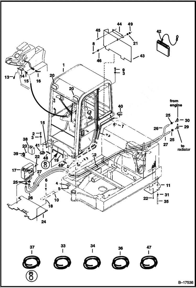 Схема запчастей Bobcat 320 - CAB & MOUNTING MAIN FRAME