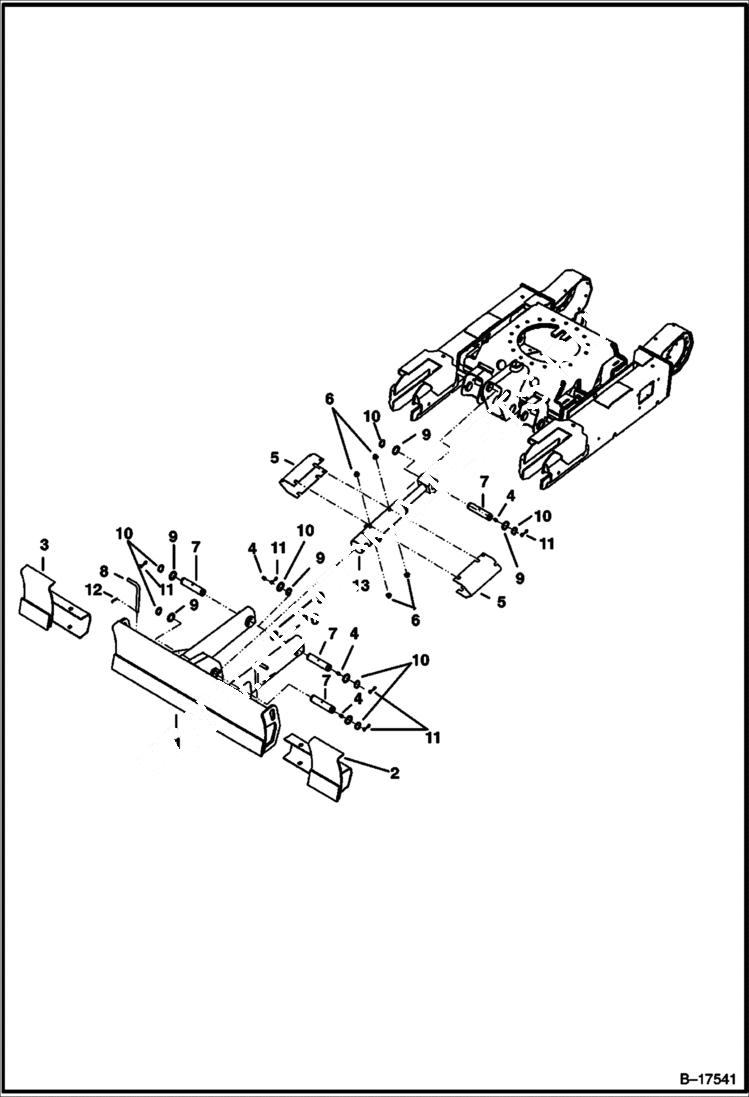 Схема запчастей Bobcat 320 - BLADE (S/N 562320001 & Above, 517811001 & Above) WORK EQUIPMENT