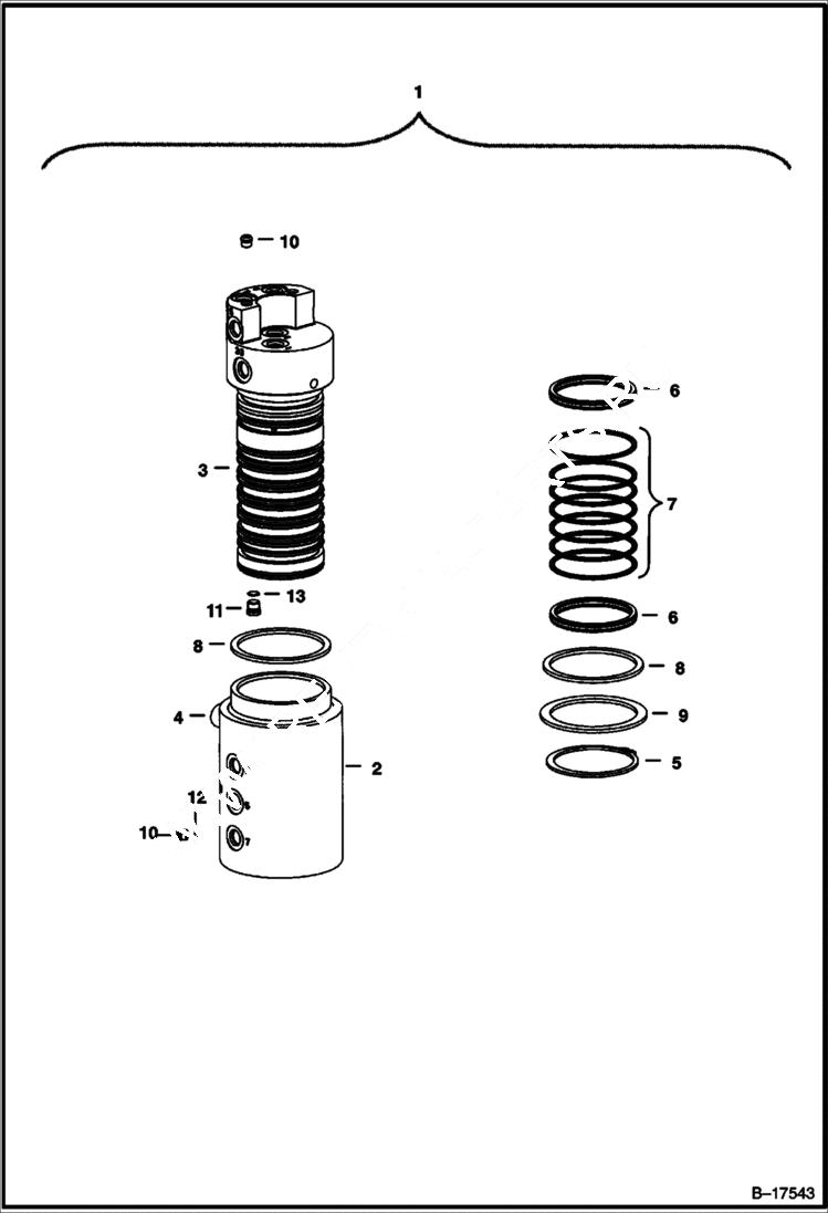 Схема запчастей Bobcat 320 - SWIVEL JOINT (S/N 562320001-20645) HYDRAULIC SYSTEM