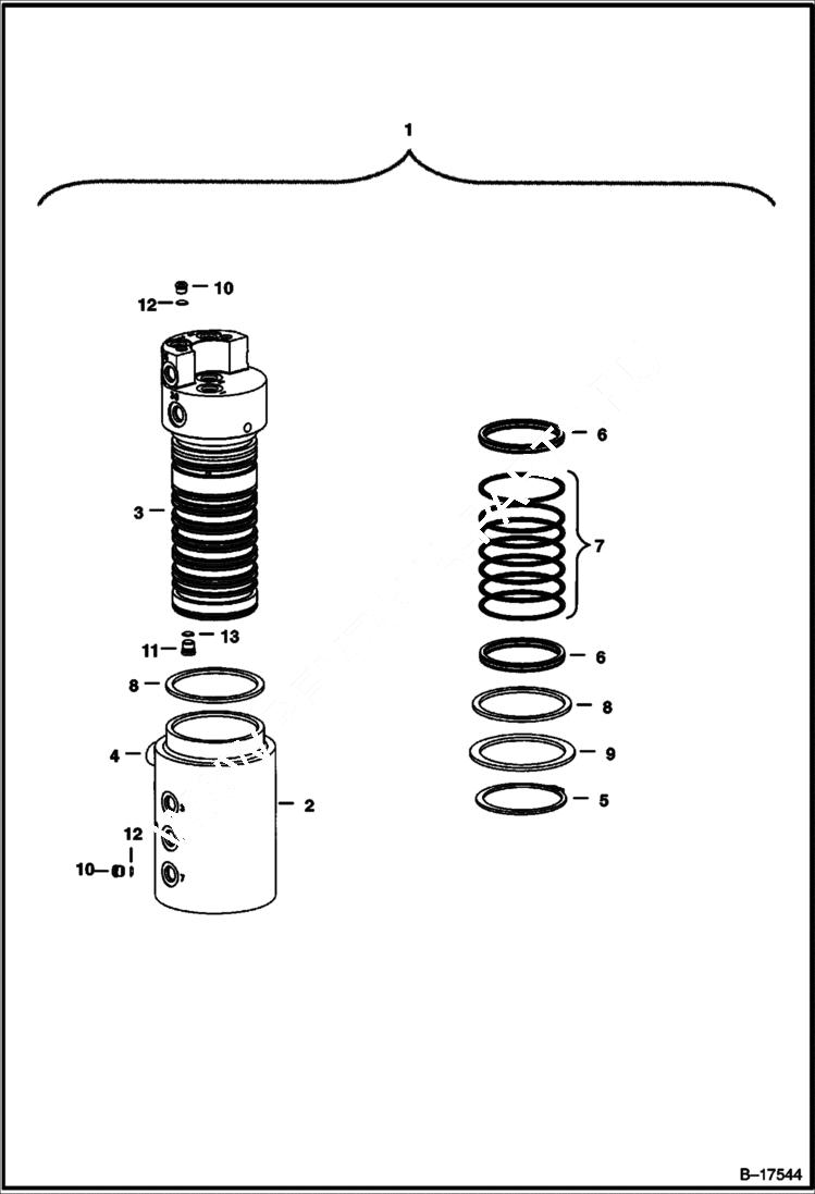 Схема запчастей Bobcat 322 - SWIVEL JOINT (S/N 562320646 & Above) HYDRAULIC SYSTEM