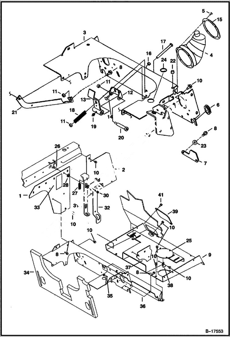 Схема запчастей Bobcat 900s - PANELS MAIN FRAME