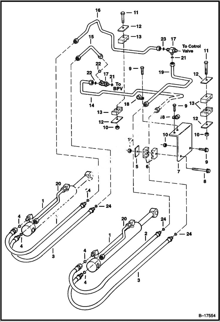 Схема запчастей Bobcat 900s - HYDRAULIC CIRCUITRY HYDRAULIC SYSTEM