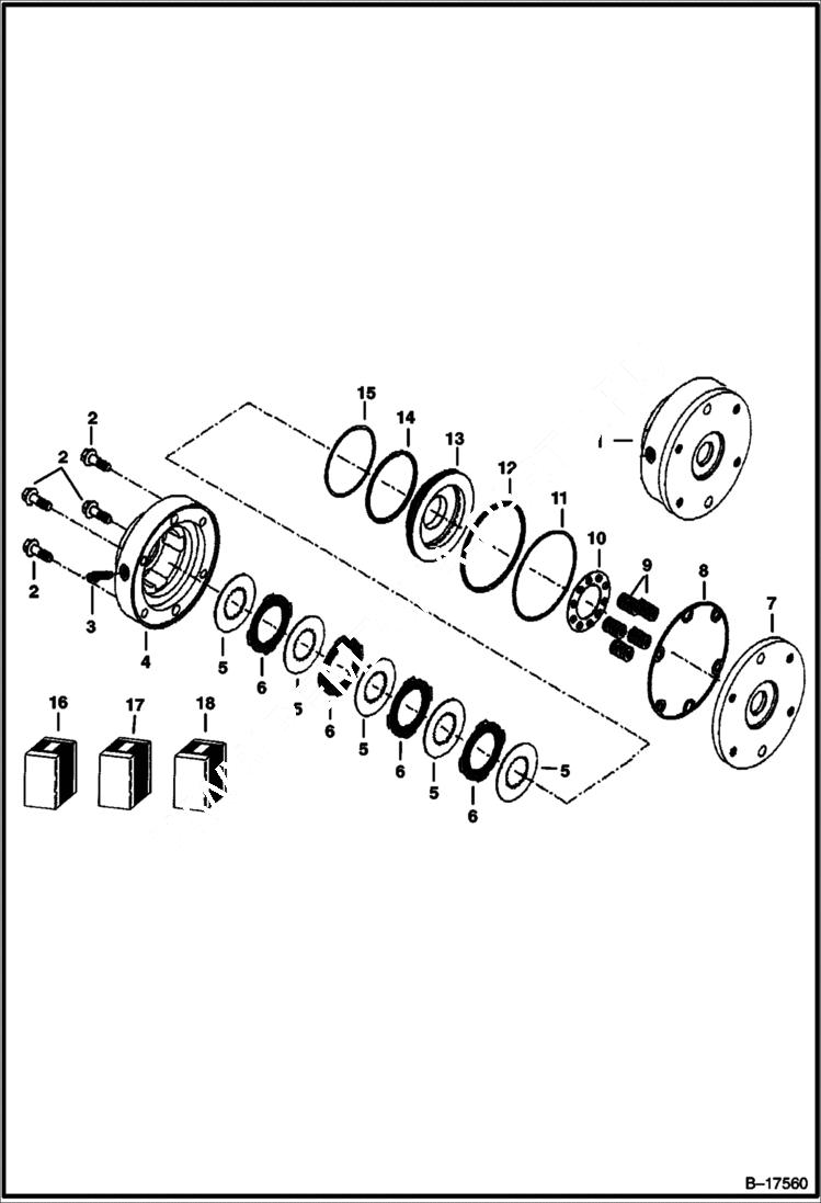 Схема запчастей Bobcat 900s - DISC BRAKE (Mico) (S/N 562211954 & Below, 516511093 & Below) HYDROSTATIC SYSTEM