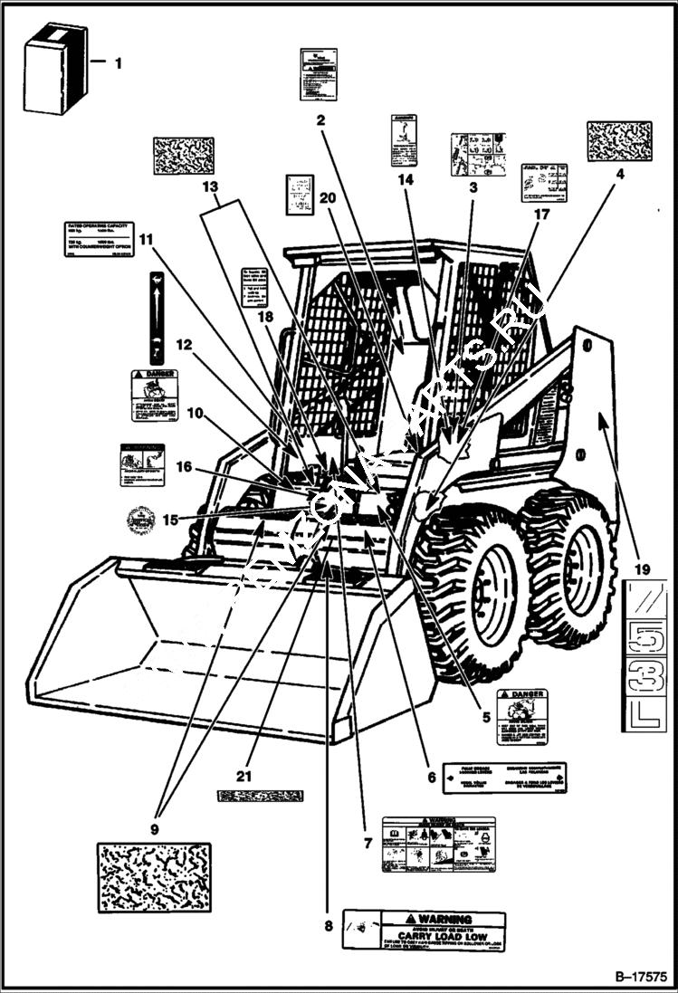 Схема запчастей Bobcat 700s - DECALS ACCESSORIES & OPTIONS