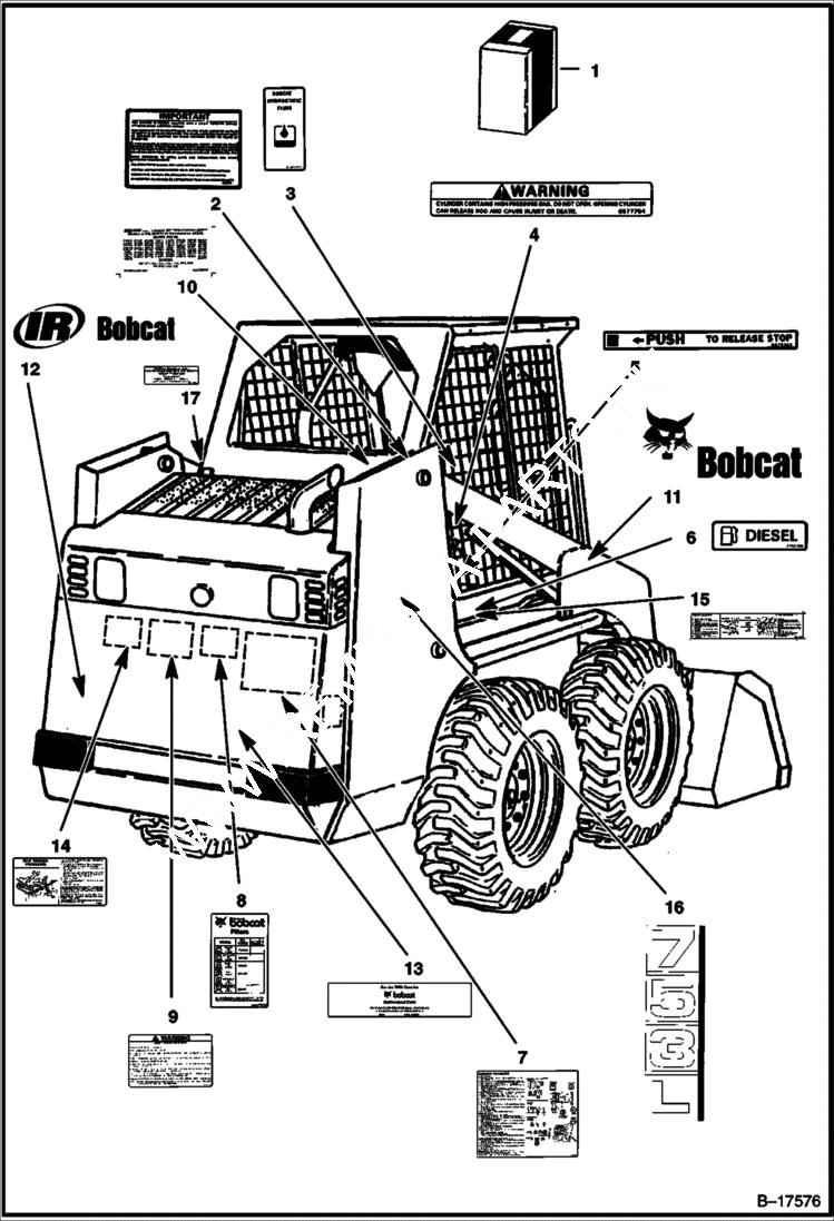 Схема запчастей Bobcat 700s - DECALS ACCESSORIES & OPTIONS