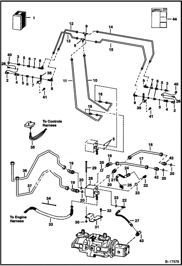 Схема запчастей Bobcat 700s - REAR AUXILIARY ACCESSORIES & OPTIONS