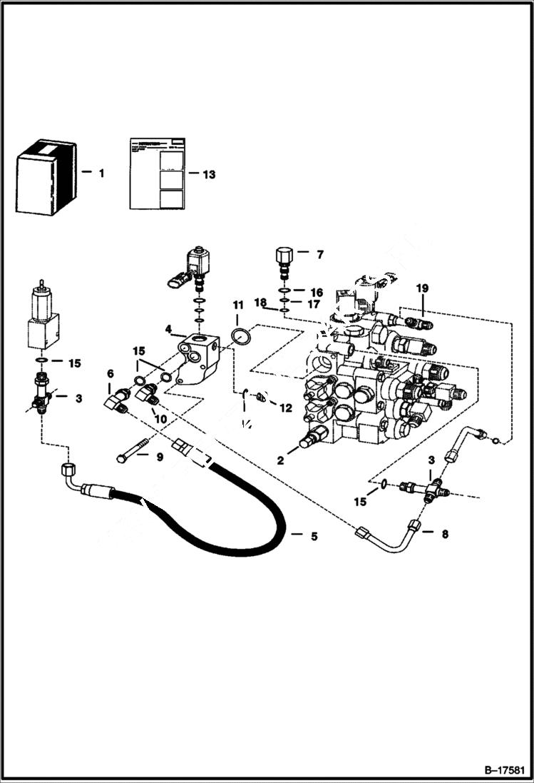 Схема запчастей Bobcat 900s - END CAP KIT (Aux. Spool) ACCESSORIES & OPTIONS