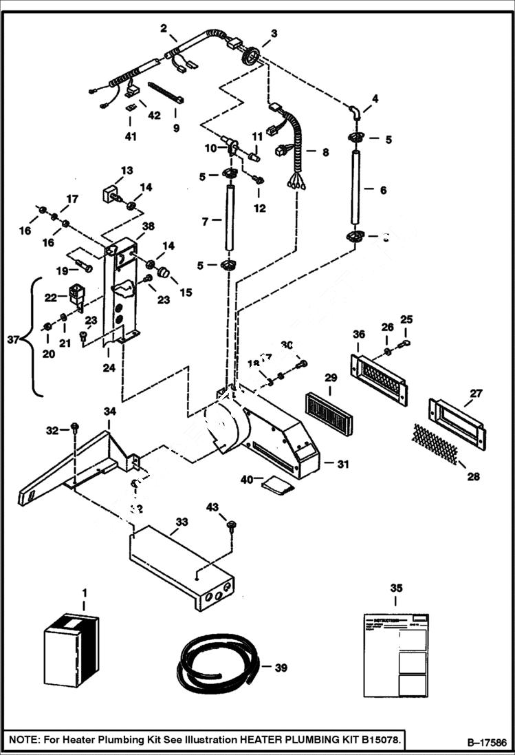 Схема запчастей Bobcat 900s - HEATER KIT (Fresh Air) ACCESSORIES & OPTIONS