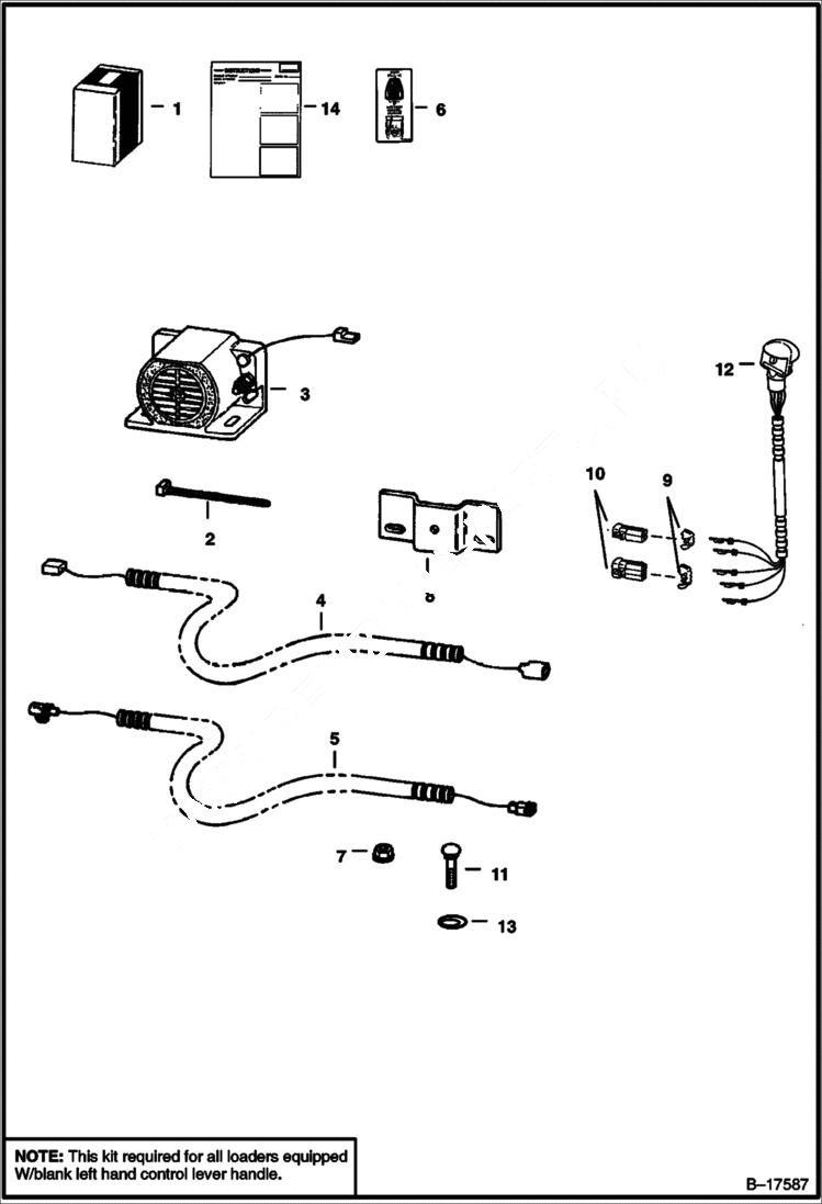 Схема запчастей Bobcat 900s - HORN KIT ACCESSORIES & OPTIONS