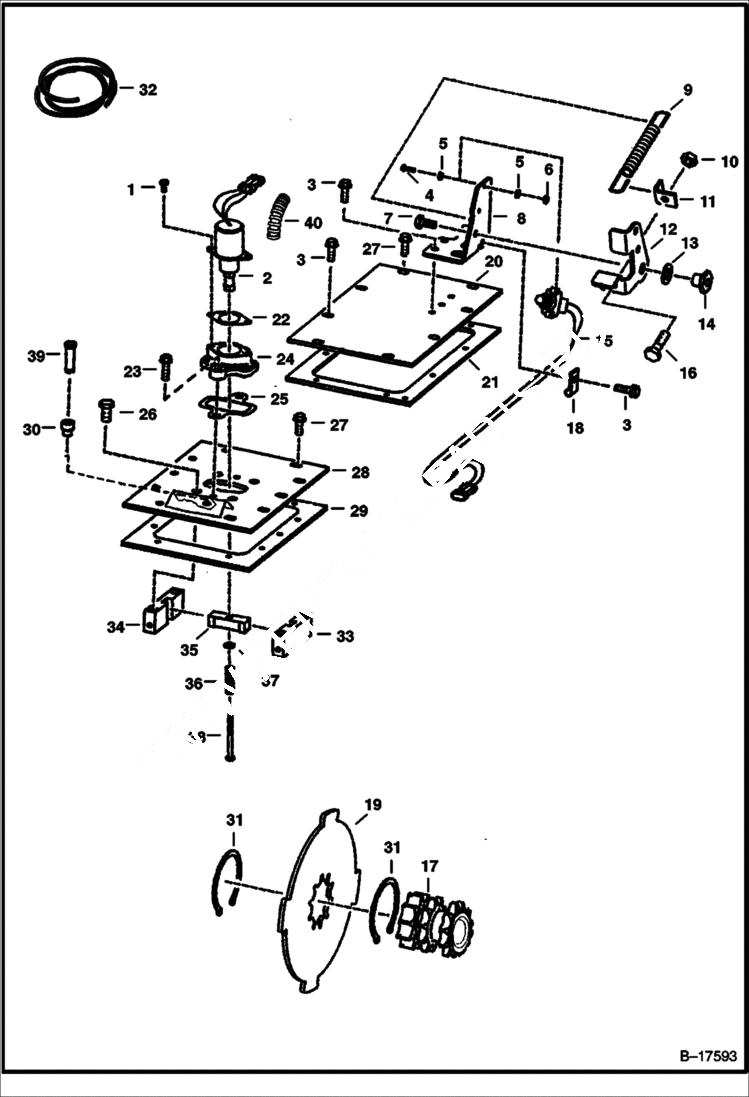 Схема запчастей Bobcat 500s - DISC BRAKE DRIVE TRAIN