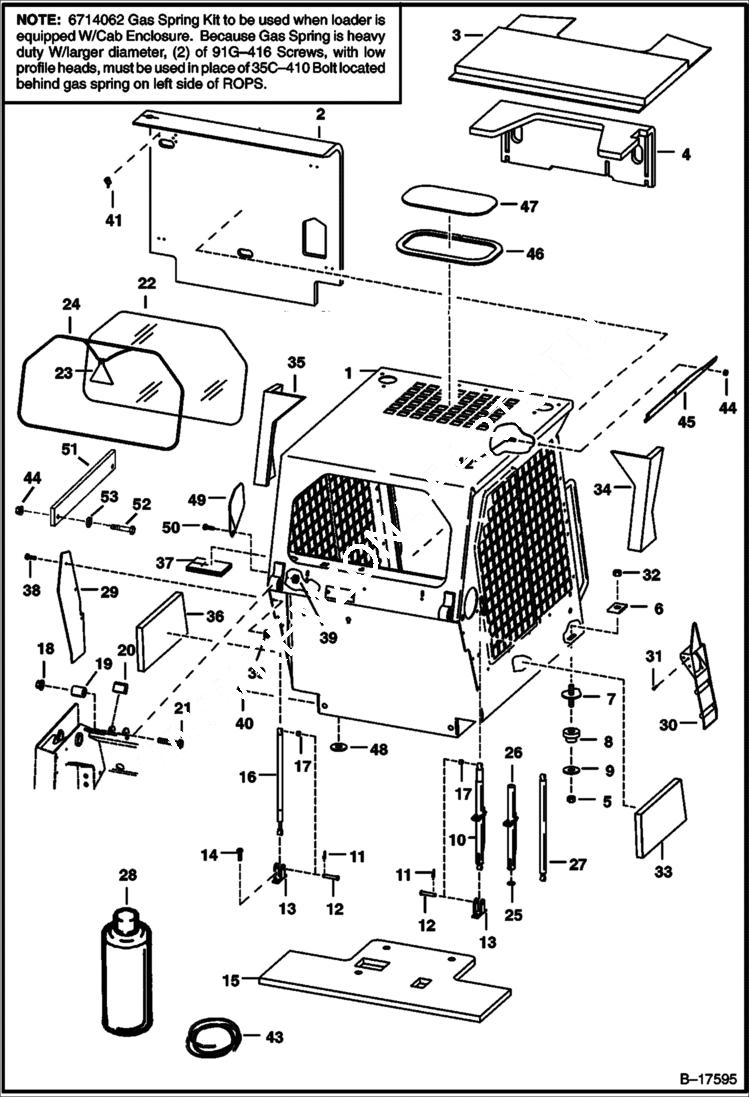 Схема запчастей Bobcat 700s - OPERATOR CAB MAIN FRAME