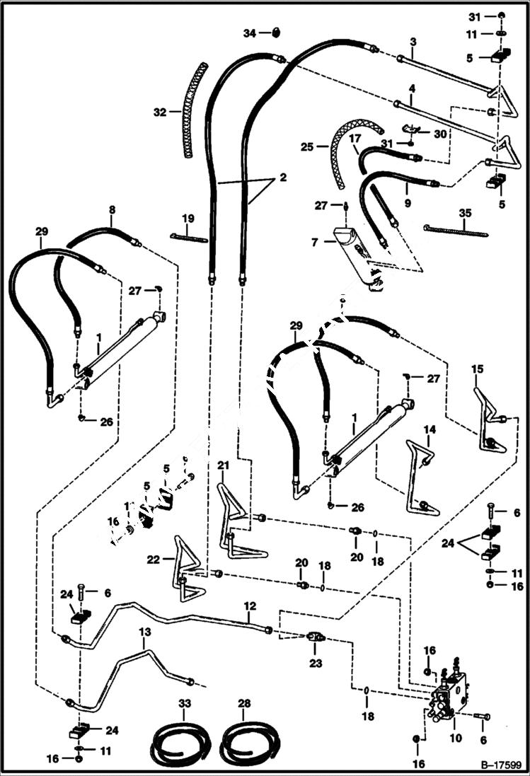 Схема запчастей Bobcat 700s - HYDRAULIC CIRCUITRY HYDRAULIC SYSTEM