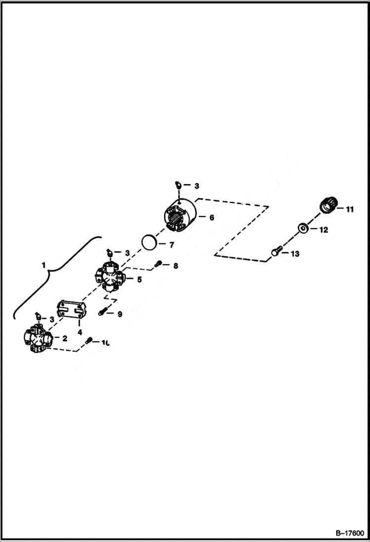 Схема запчастей Bobcat 500s - UNIVERSAL JOINT (S/N 11999 & Below) POWER UNIT