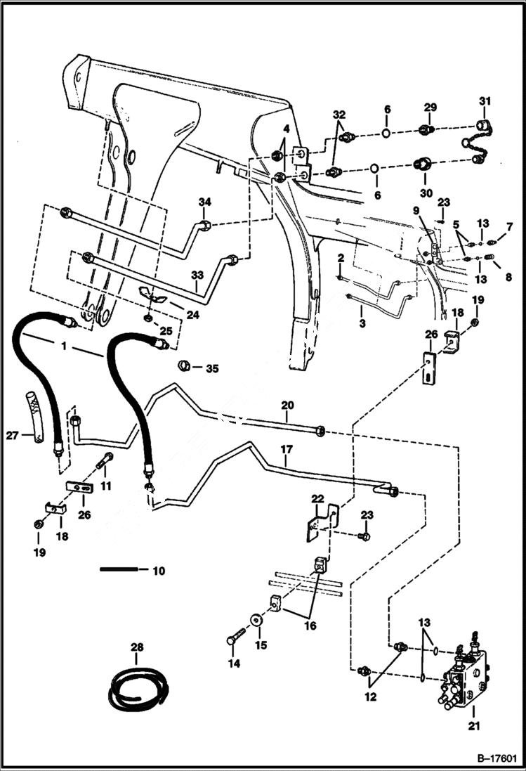 Схема запчастей Bobcat 700s - AUXILIARY HYDRAULICS HYDRAULIC SYSTEM