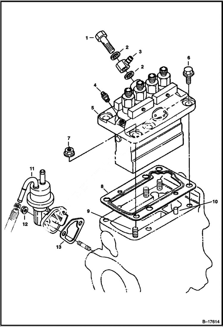 Схема запчастей Bobcat T-Series - FUEL INJECTION PUMP (S/N 5231, 5230) (V3300 DI T Kubota) (Tier I) POWER UNIT