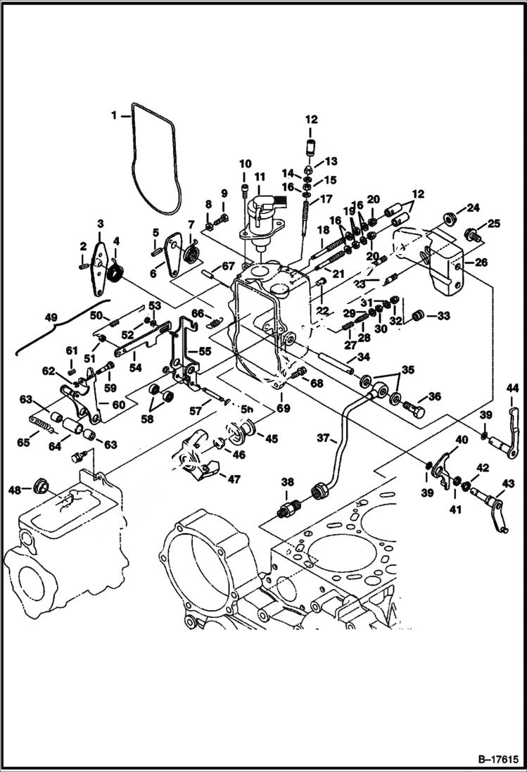 Схема запчастей Bobcat S-Series - GOVERNOR (S/N 5213, 5214, 5215, 5216) (V3300 DI T Kubota) (Tier I) POWER UNIT