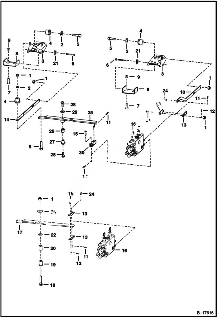 Схема запчастей Bobcat 700s - CONTROL PEDALS HYDRAULIC SYSTEM