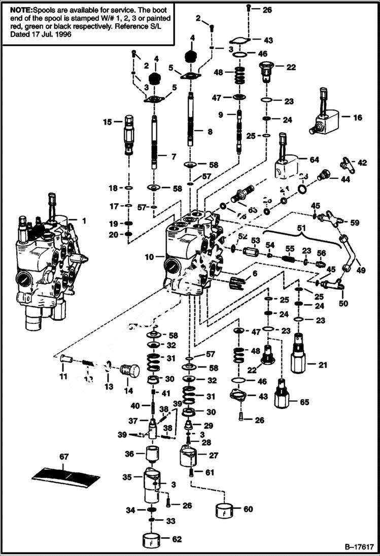 Схема запчастей Bobcat 700s - HYDRAULIC CONTROL VALVE HYDRAULIC SYSTEM