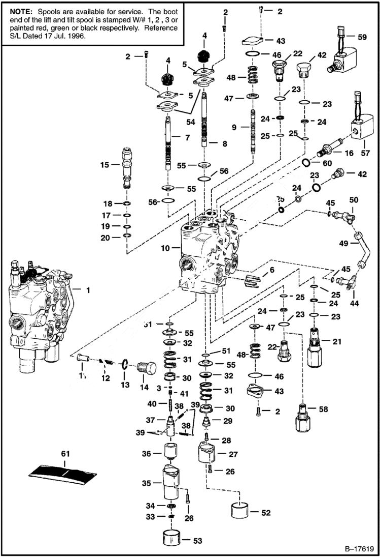 Схема запчастей Bobcat 700s - HYDRAULIC CONTROL VALVE HYDRAULIC SYSTEM