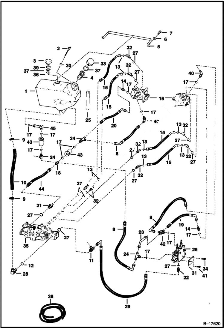 Схема запчастей Bobcat 700s - HYDROSTATIC CIRCUITRY (S/N 5096 12777 & Above) HYDROSTATIC SYSTEM