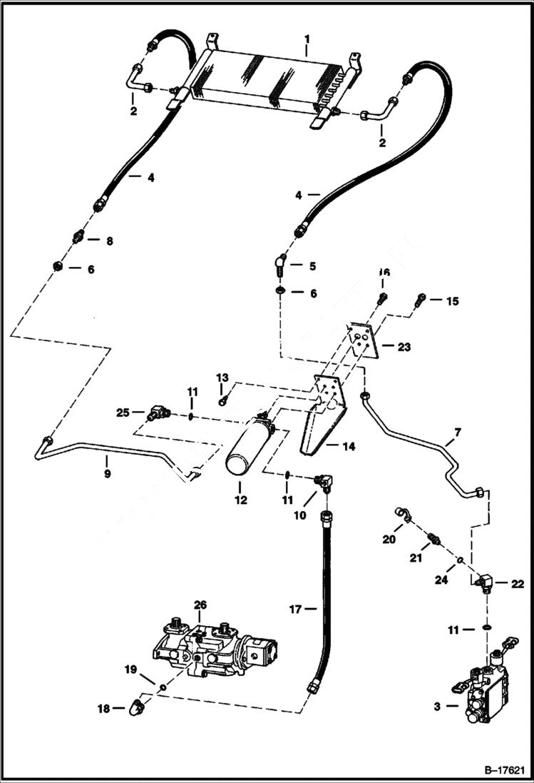 Схема запчастей Bobcat 700s - HYDROSTATIC CIRCUITRY (S/N 5096 12777 & Above) HYDROSTATIC SYSTEM