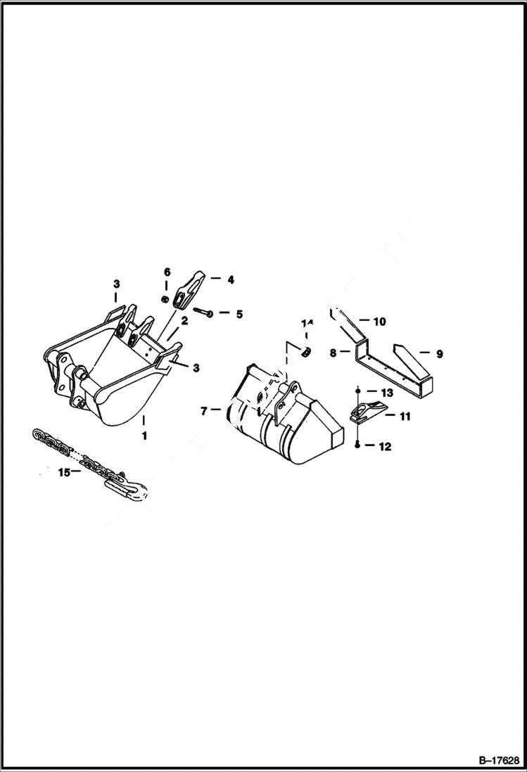 Схема запчастей Bobcat BUCKETS - BUCKET (220) Экскаваторы