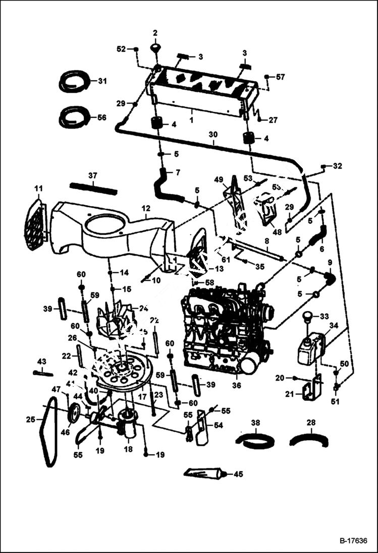 Схема запчастей Bobcat 700s - COOLING SYSTEM POWER UNIT